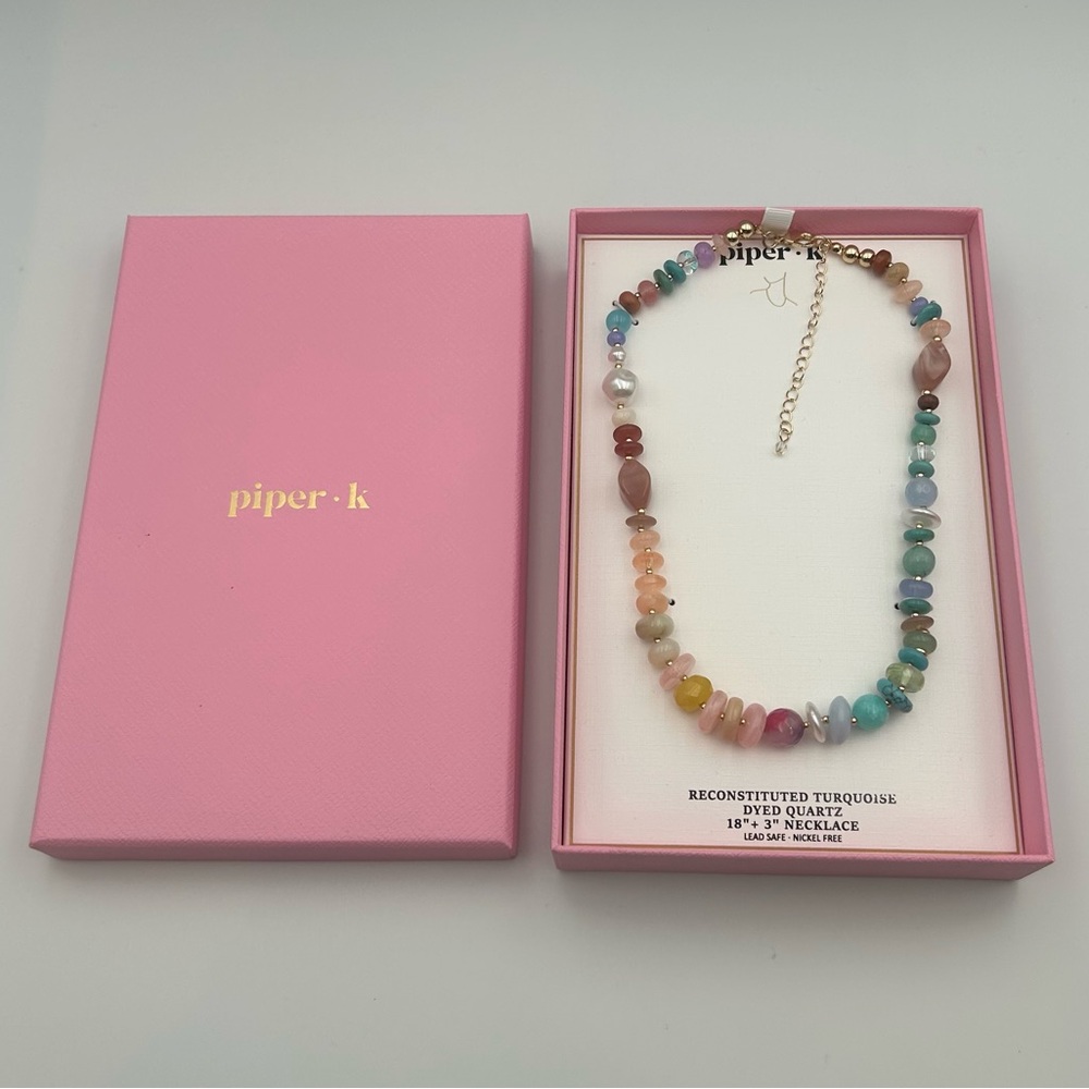 *New* Piper K Reconstituted Turquoise & Dyed Quartz Multi-Color Necklace
